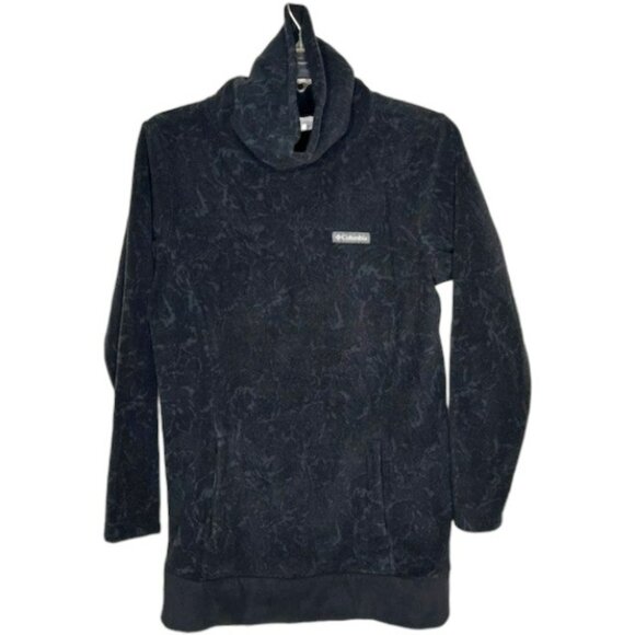 Columbia Ali Peak Fleece Cowl Neck Tunic Pockets - Black Brush Floral Print - S - Picture 2 of 9
